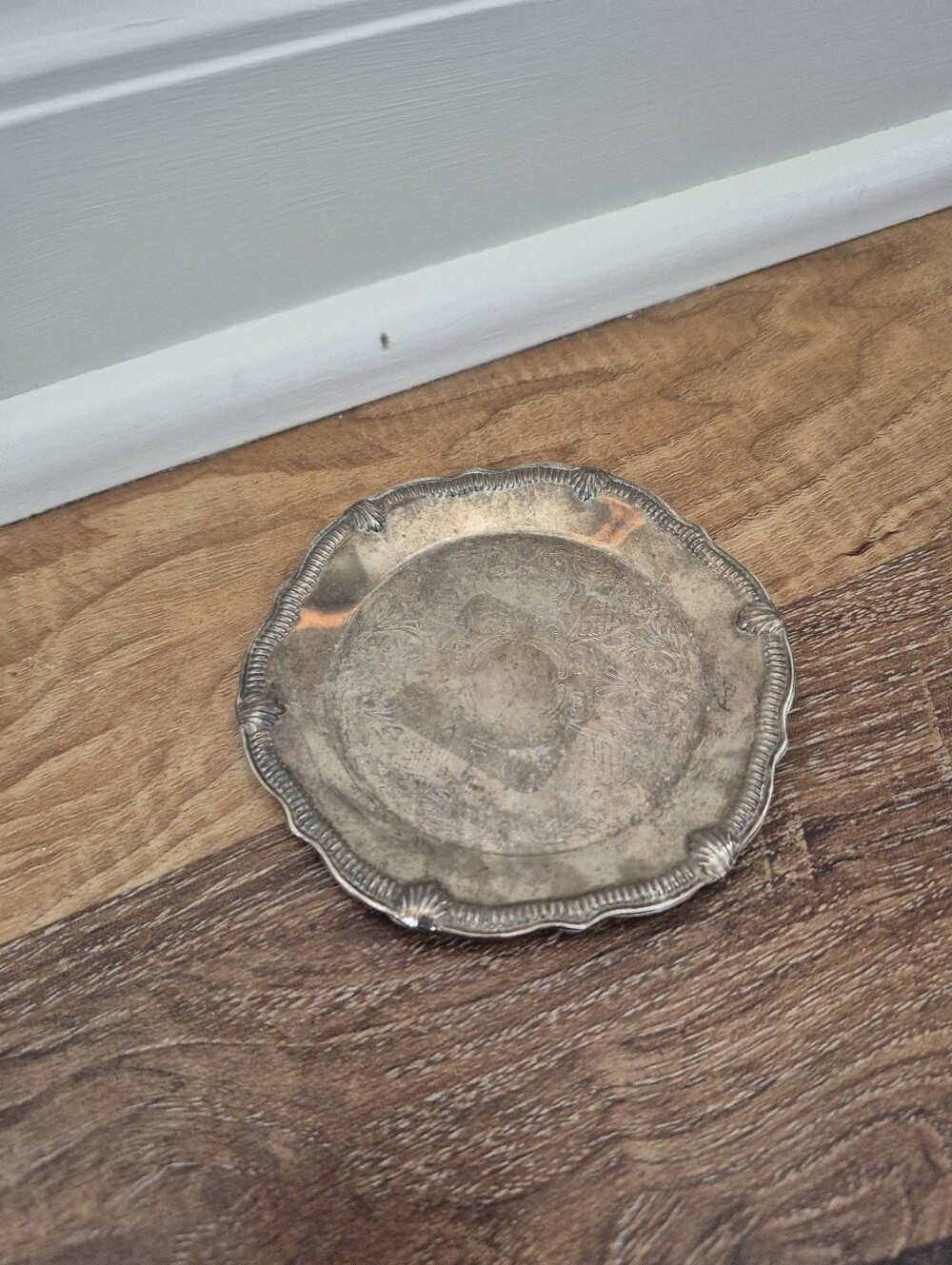 Vintage Silver-Tone Decorative Trinket Dish